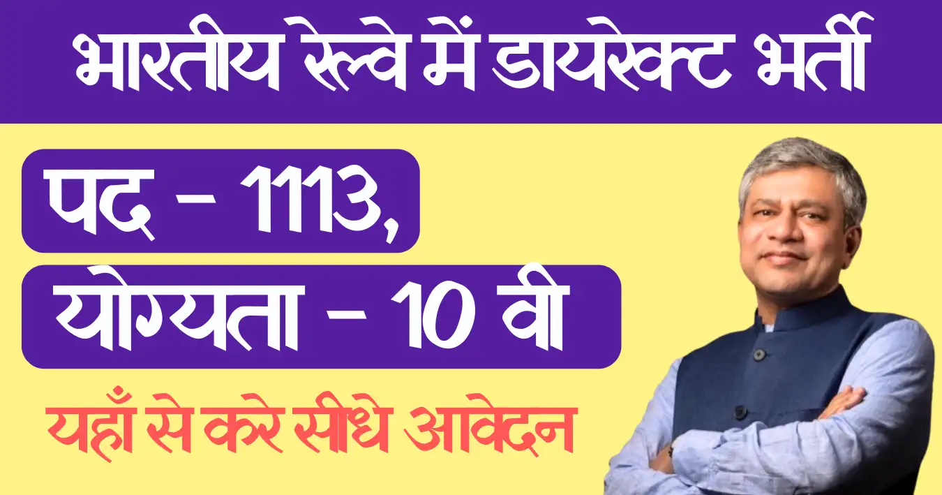 Indian Railway Apprenticeship Bharti 2024 कक्षा 10 वी और ITI वालों के