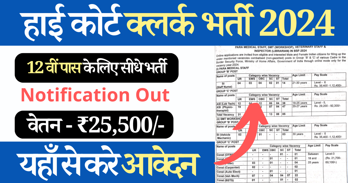 डायरेक्ट वैकन्सी चंडीगढ़ हाई कोर्ट भर्ती 2024: वेतन 25500, High Court Bharti 2024