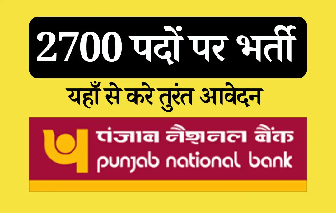 2700 पदों पर पंजाब बैंक भर्ती 2024 वेतन ₹15000, 30 जून से आवेदन प्रारंभ Punjab Bank Vacancy 2024