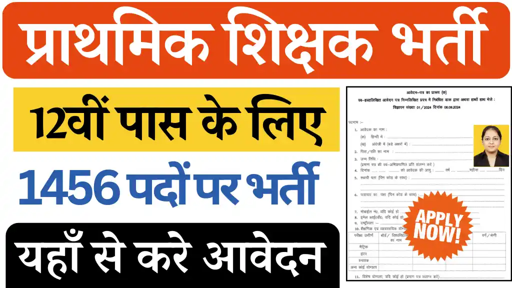 12वी पास के लिए Haryana Primary Teacher Bharti 2024, यहाँ से करे डायरेक्ट आवेदन,हरियाणा टीचर वैकेंसी 2024