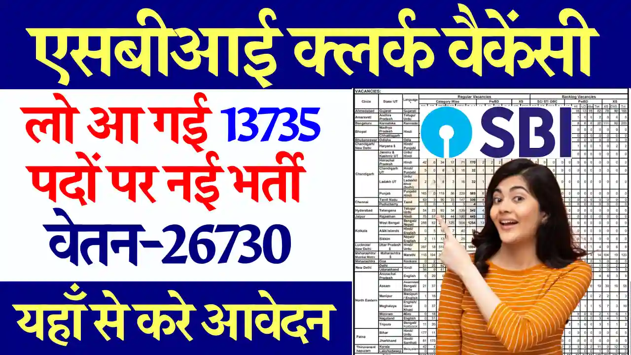 SBI Bank Clerk Vacancy 2025: 13735 पदों पर डिग्री पास के लिए नई भर्ती, अभी  करे