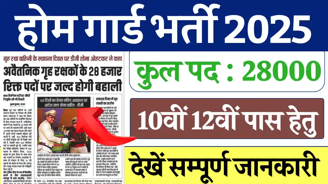 Bihar Home Guard Vacancy 2025, बिहार होम गार्ड भर्ती 2025