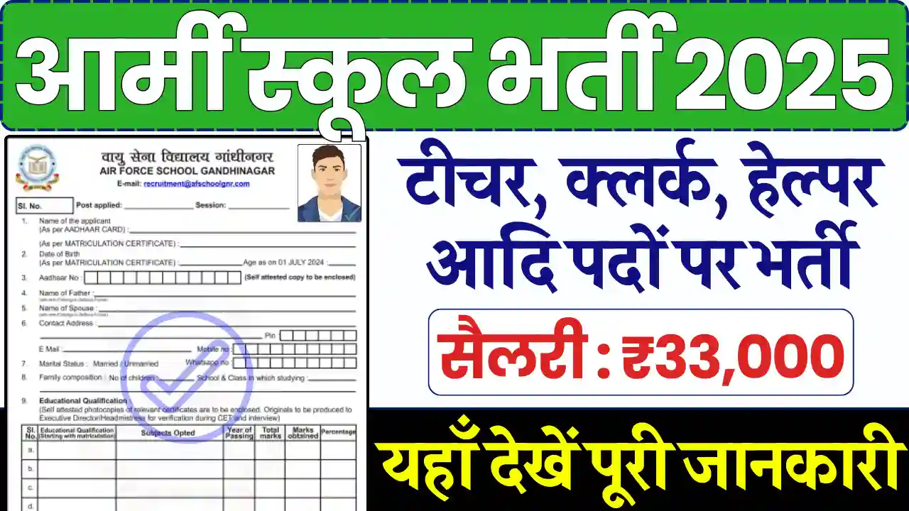 आर्मी पब्लिक स्कूल भर्ती 2025, Army Public School Vacancy