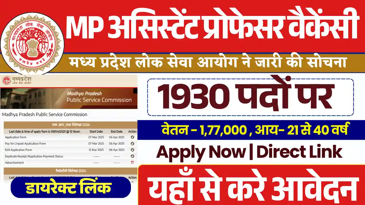 2000 पदों पर MP Assistant Professor Bharti 2025: यहाँ से देखे आवेदन प्रक्रिया, वेतन और अन्य जानकारी