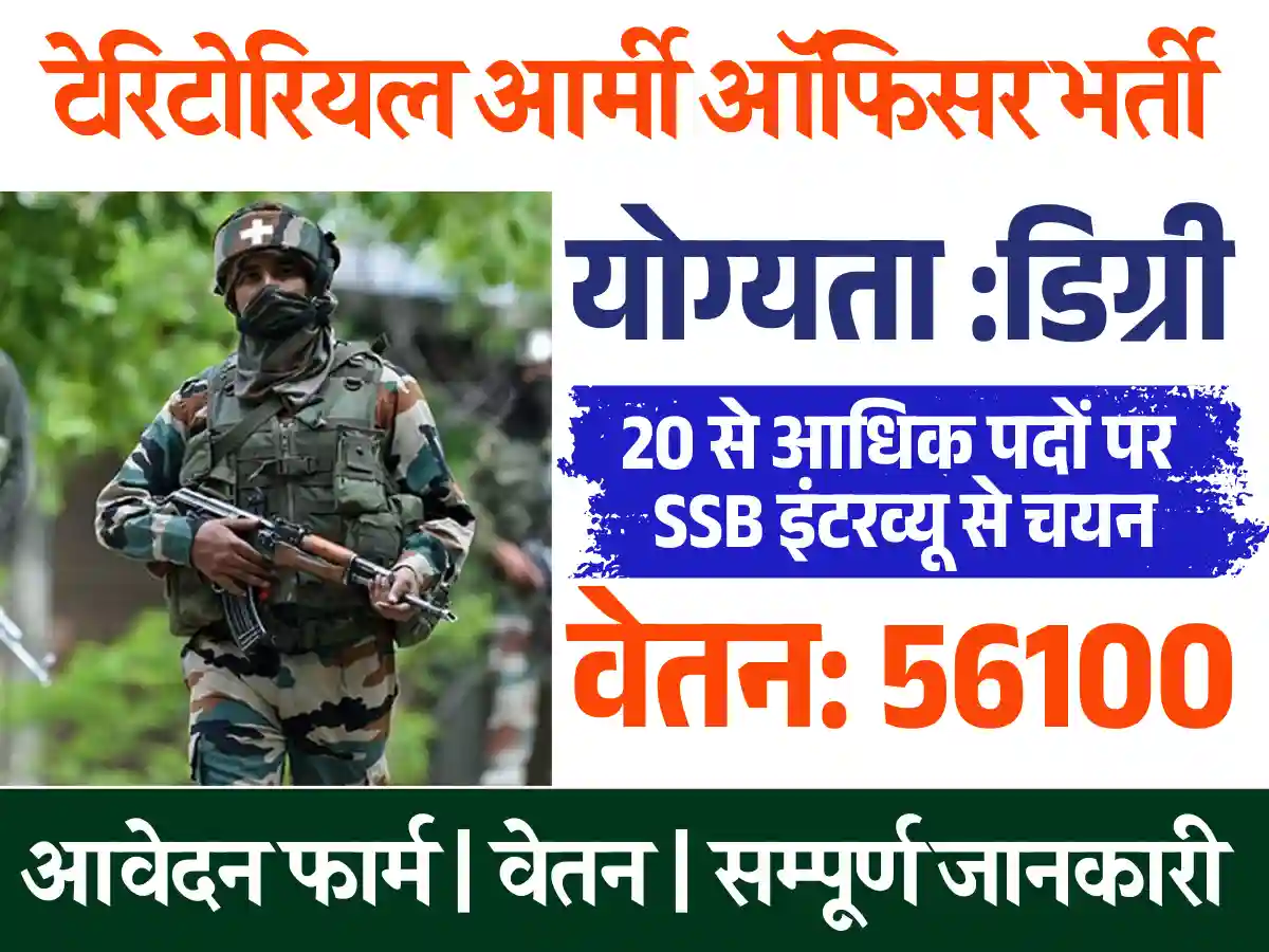 Teritorial Army Officer Vacancy 2025: डायरेक्ट लिंक से भरे फार्म, देखे आवेदन प्रक्रिया और अन्य जानकारी