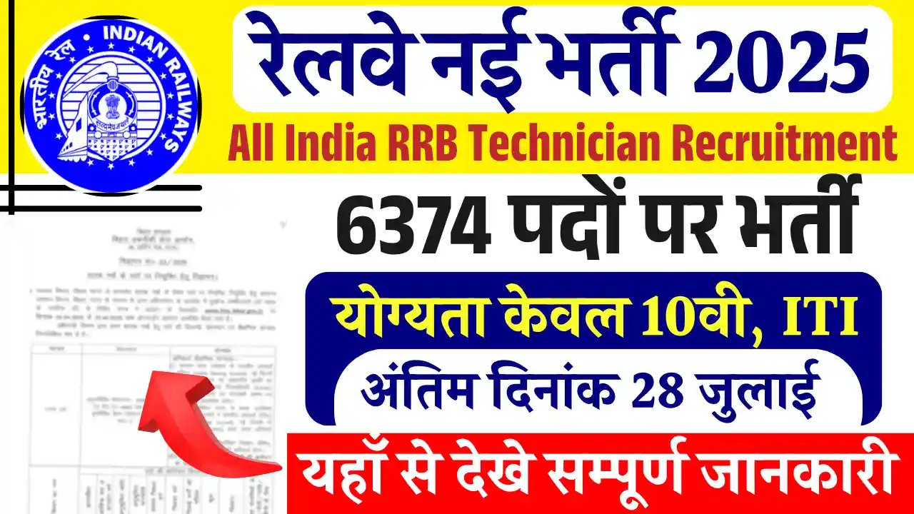 RRB Technician Recruitment 2025: रेलवे नई भर्ती के आवेदन शुरू
