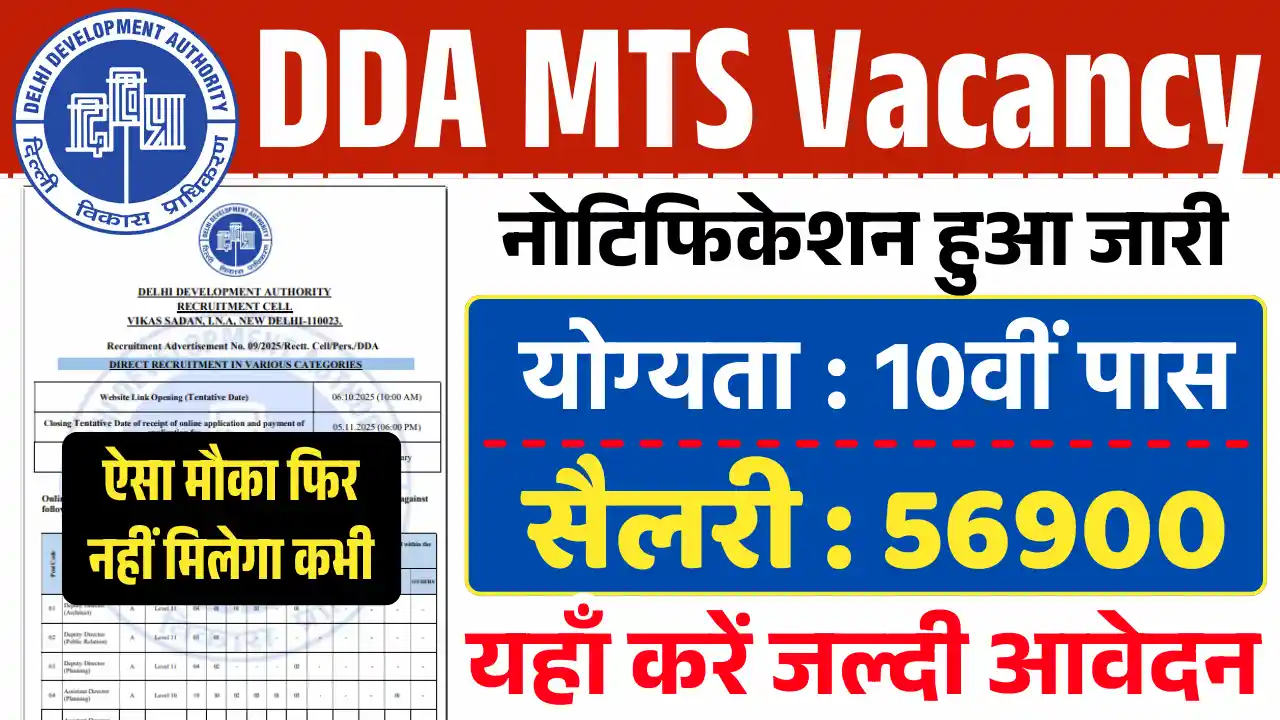 DDA MTS Recruitment 2025